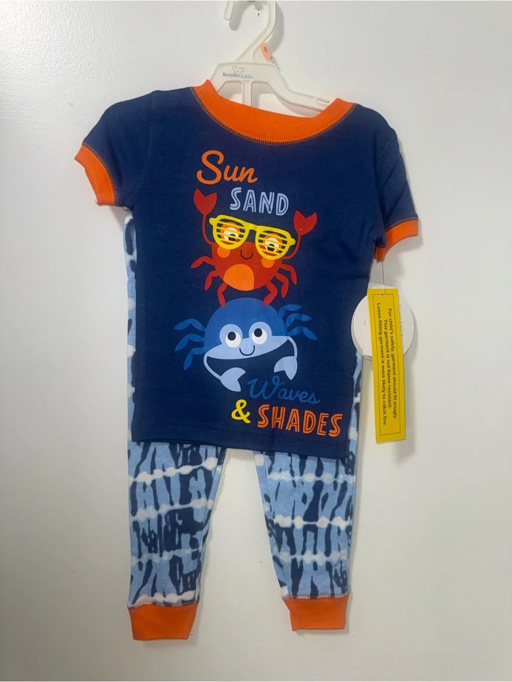 Cat & Jack Navy and Orange 'Sun Sand Waves & Shades' Pajama Set